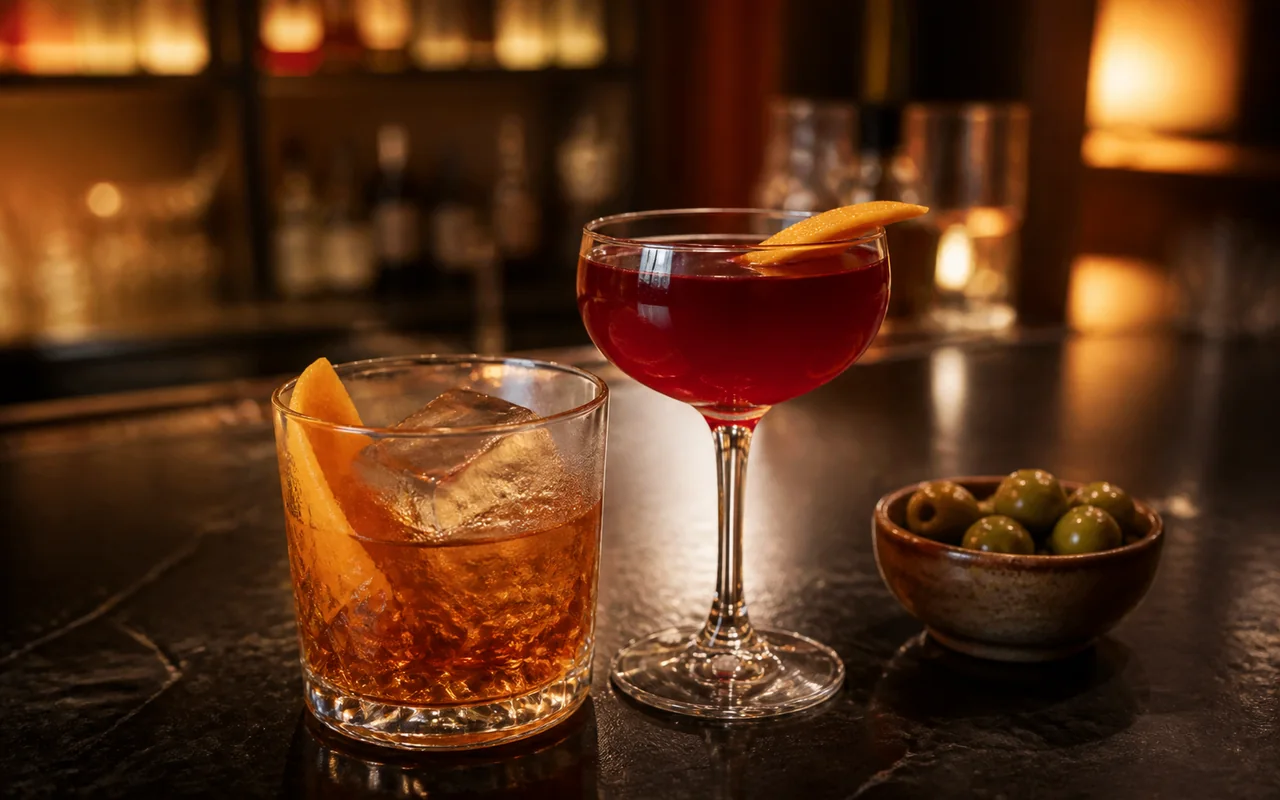 Illustration d’ambiance pour cocktails et bars