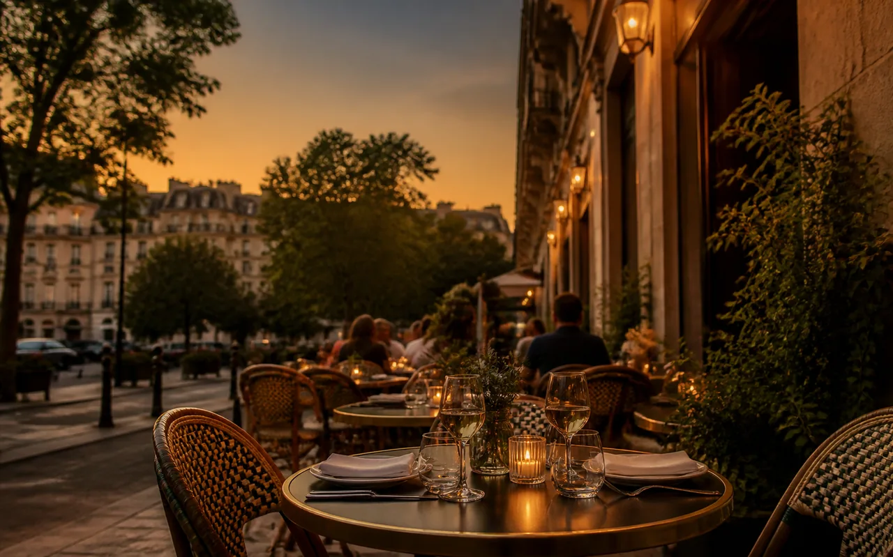 Illustration IA d’une terrasse de bistrot