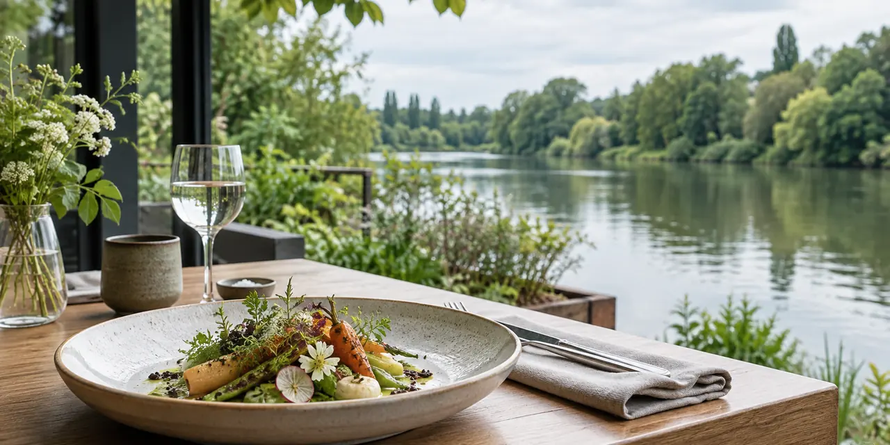 Illustration IA d’une ambiance de table, indépendante de Le Manoir de la Régate