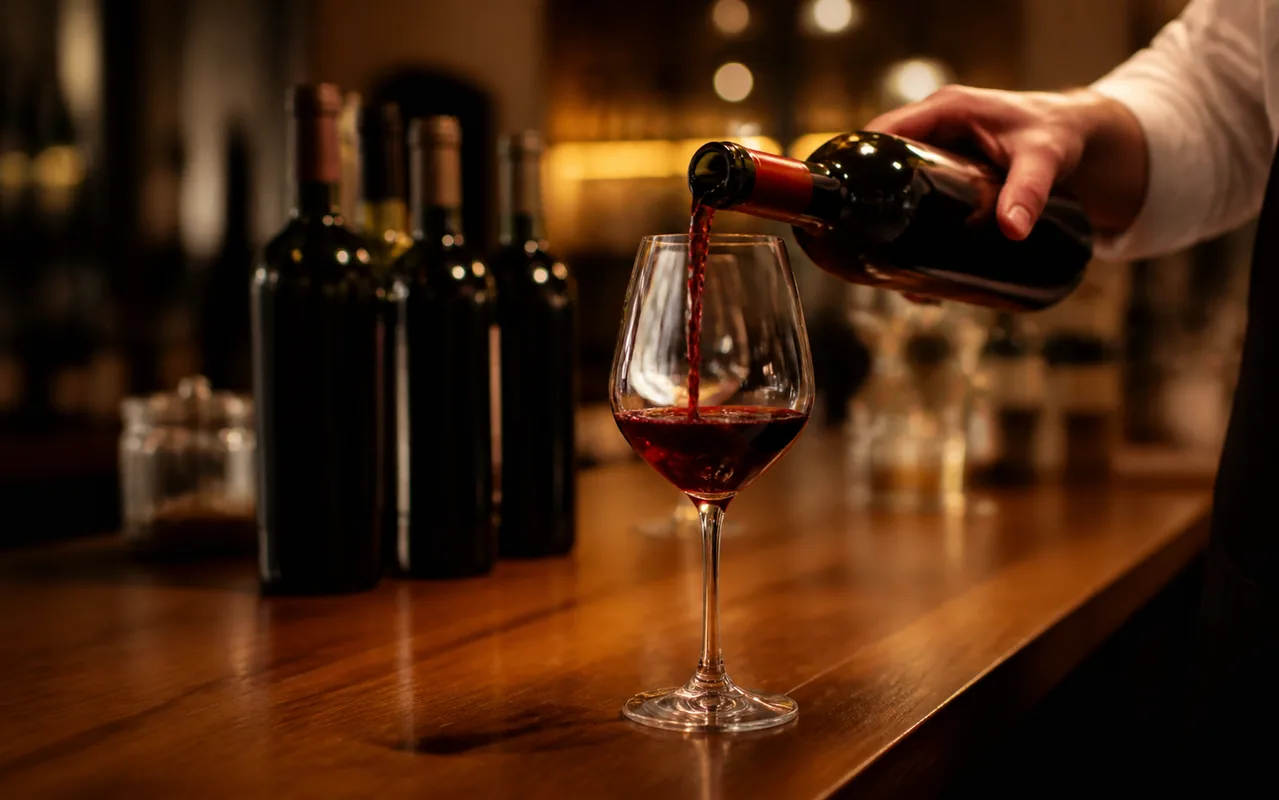 Vin rouge servi au comptoir