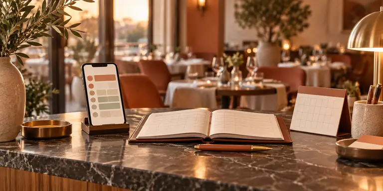Table préparée pour une réservation au restaurant