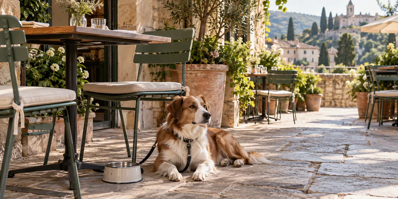 Illustration IA de guides/restaurant avec chien