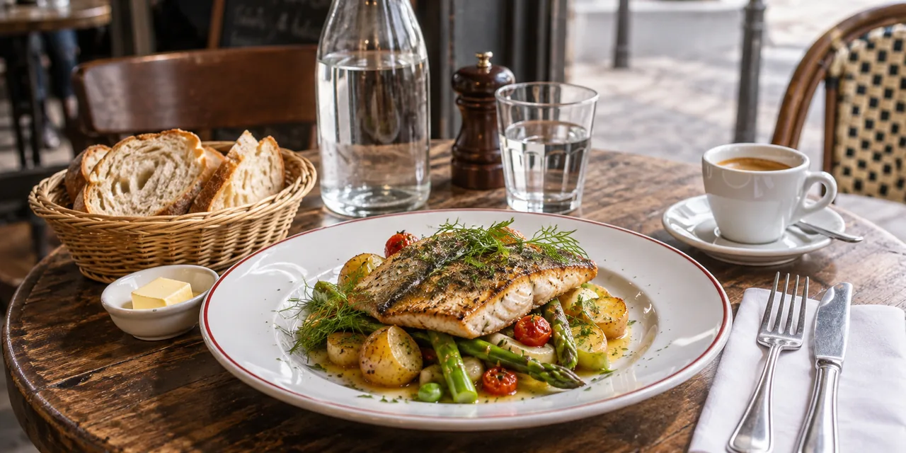 Formule déjeuner simple et généreuse servie dans un bistrot