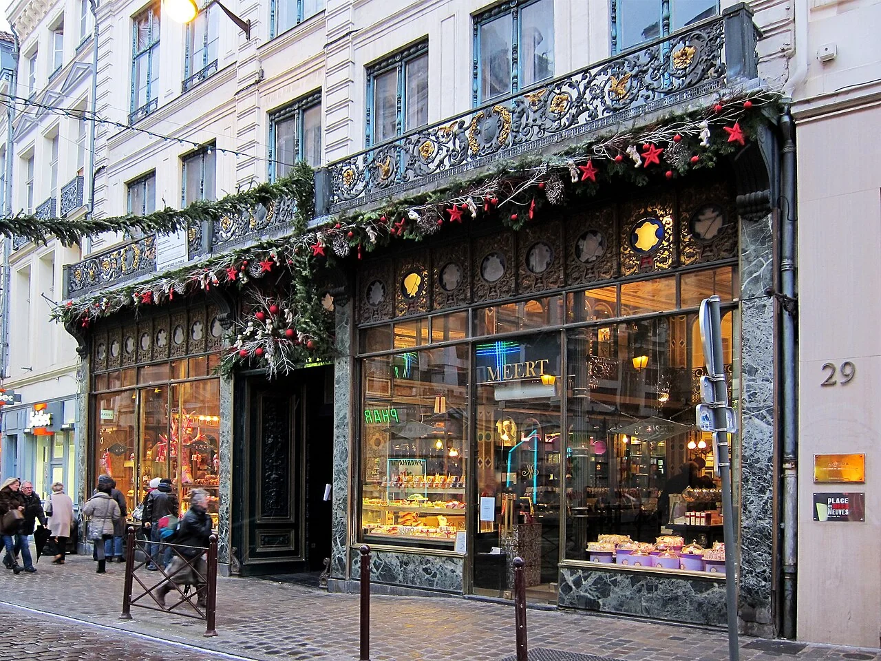 Façade de la maison Méert, rue Esquermoise à Lille